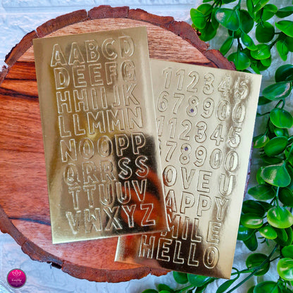 3D FOIL STICKER | GOLDEN ALPHABETS & NUMBERS