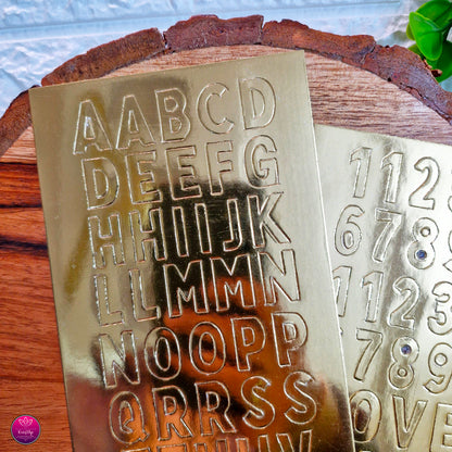 3D FOIL STICKER | GOLDEN ALPHABETS & NUMBERS