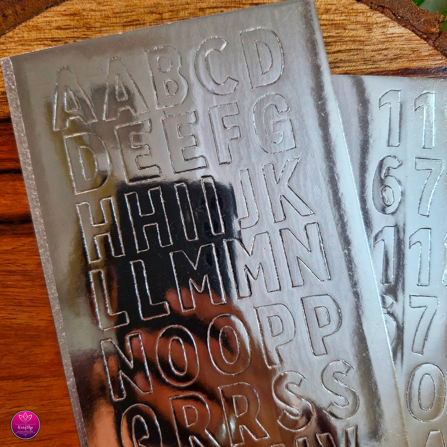 3D FOIL STICKER | SILVER ALPHABETS & NUMBERS