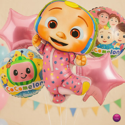 cocomelon balloons kids birthday decorations party supplies cartoon foil  helium printed balloons set