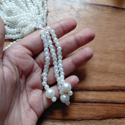 White Pearl Beads Premium Latkan Diwali Decoration 10 pcs - Pearl Beads Latkans for Jewellery and Crafts