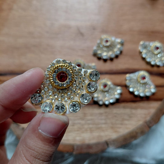 Premium Crystal Red Booti Patch 5pcs - Elegant HandCrafted Diwali DIY Booti Decoration