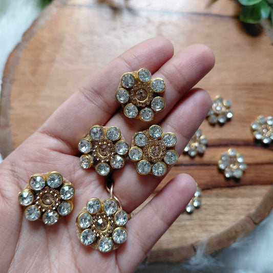 Ethnic Round Flower Patch small 5 pcs - Elegant HandCrafted Diwali DIY Booti Decoration