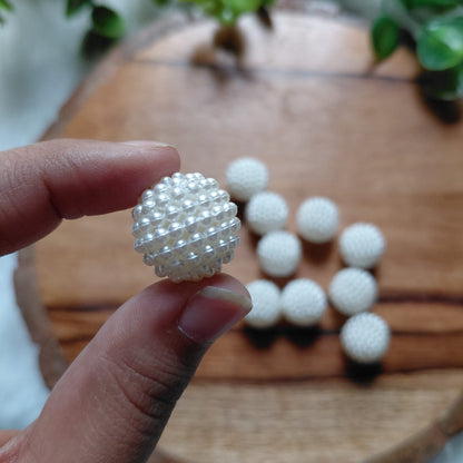 Medium White Moti Plastic Pearls Beads 10 pcs 10mm - Diwali Decoration- Pearl Beads for Jewellery and Crafts