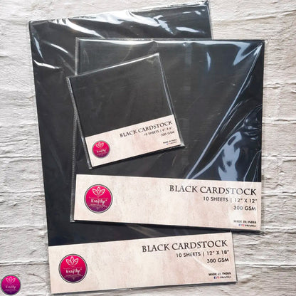 BLACK CARDSTOCK | 300 GSM | PLAIN PAPER