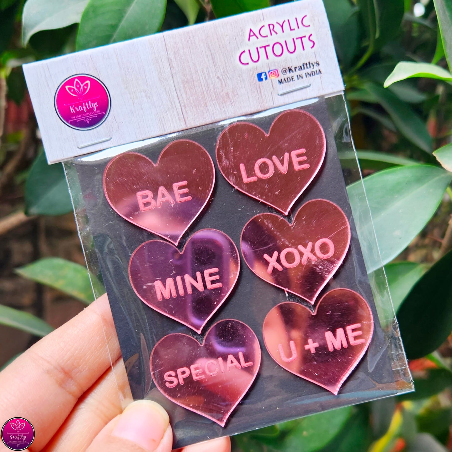 PINK HEART CUTOUTS | ACRYLIC EMBELLISHMENTS