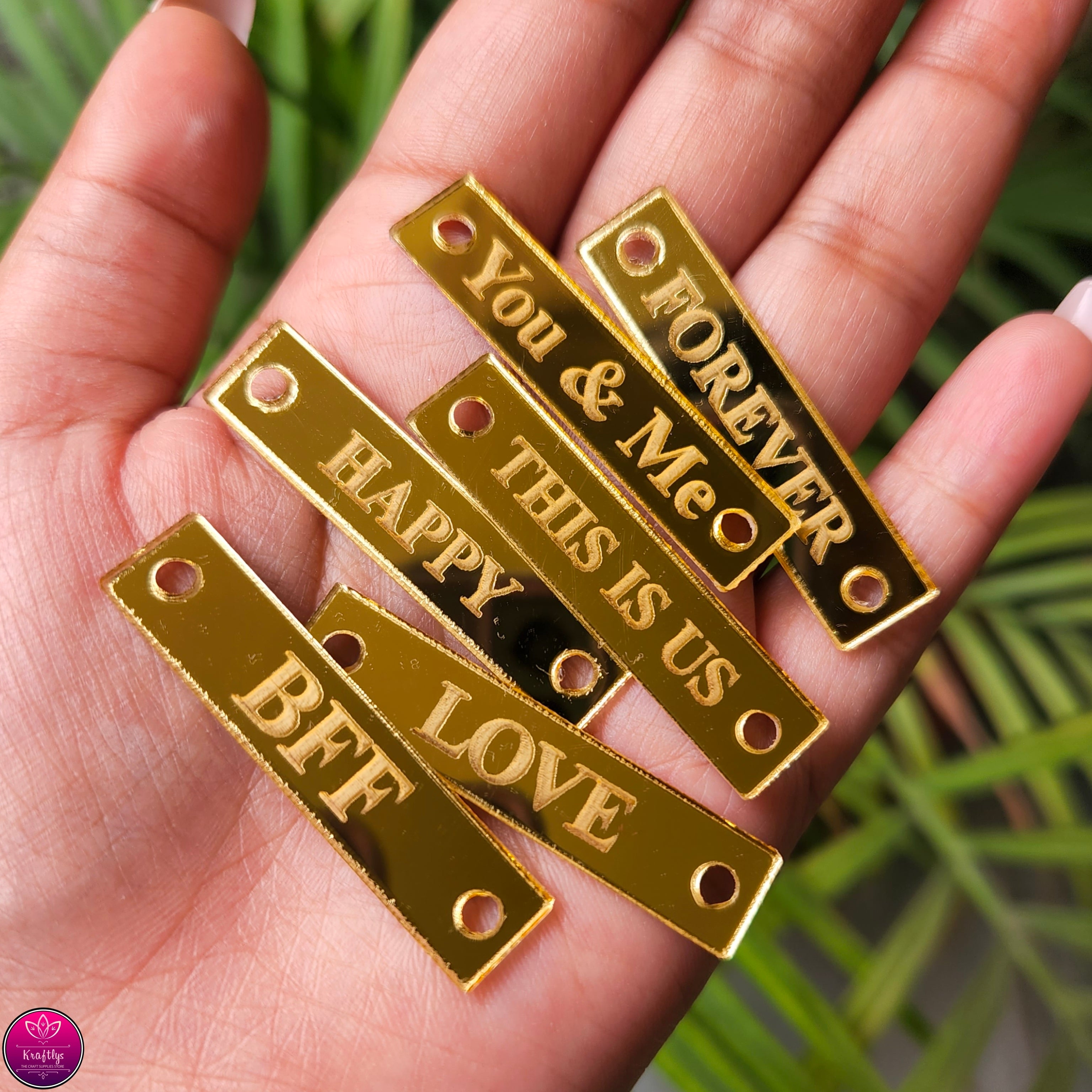 GOLDEN TAGS CUTOUTS | ACRYLIC EMBELLISHMENTS