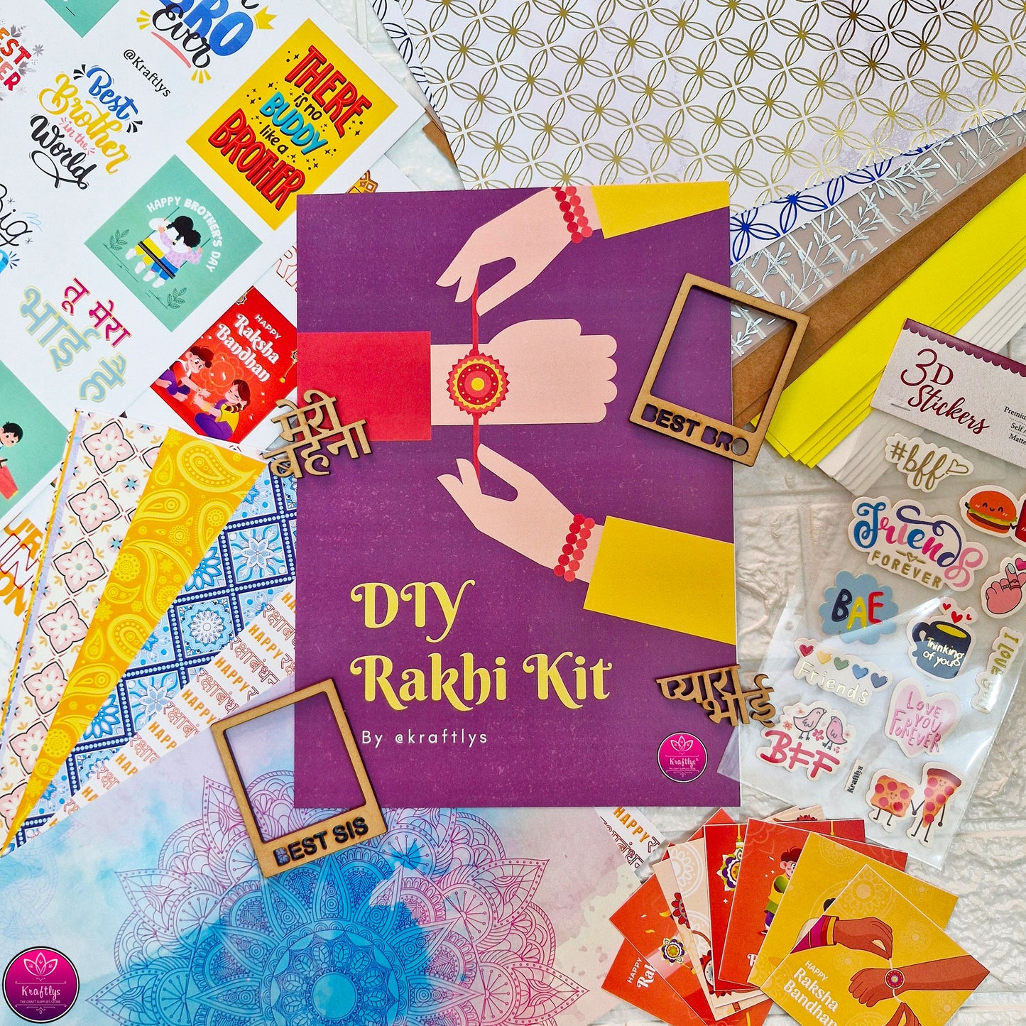 DIY RAKHI KIT SCRAPBOOKING KIT – Kraftlys - Main Image