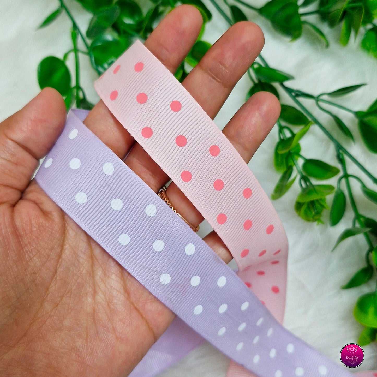 DOTTED RIBBON | 1 INCH GROSGRAIN RIBBON | GIFT WRAPPING