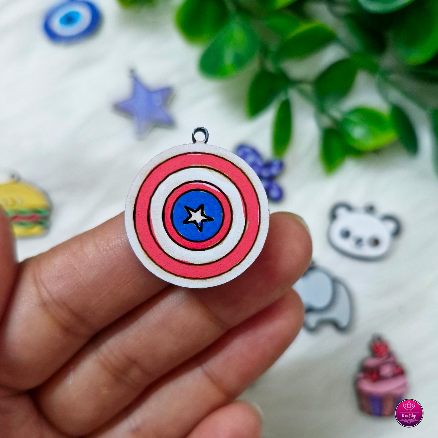 CUTE RAKHI WOODEN CHARMS | HANDPAINTED RAKSHABANDHAN CHARMS