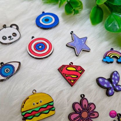 CUTE RAKHI WOODEN CHARMS | HANDPAINTED RAKSHABANDHAN CHARMS