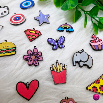 CUTE RAKHI WOODEN CHARMS | HANDPAINTED RAKSHABANDHAN CHARMS