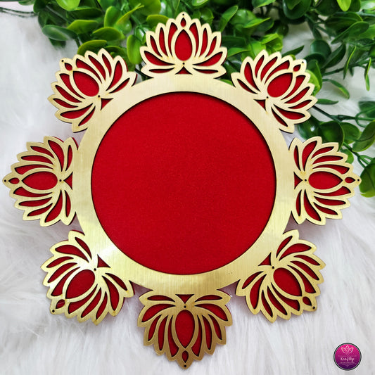 DIWALI DECOR - LOTUS MDF BASE WITH VELVET