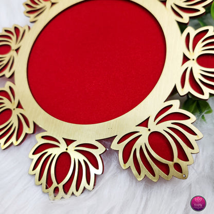 DIWALI DECOR - LOTUS MDF BASE WITH VELVET