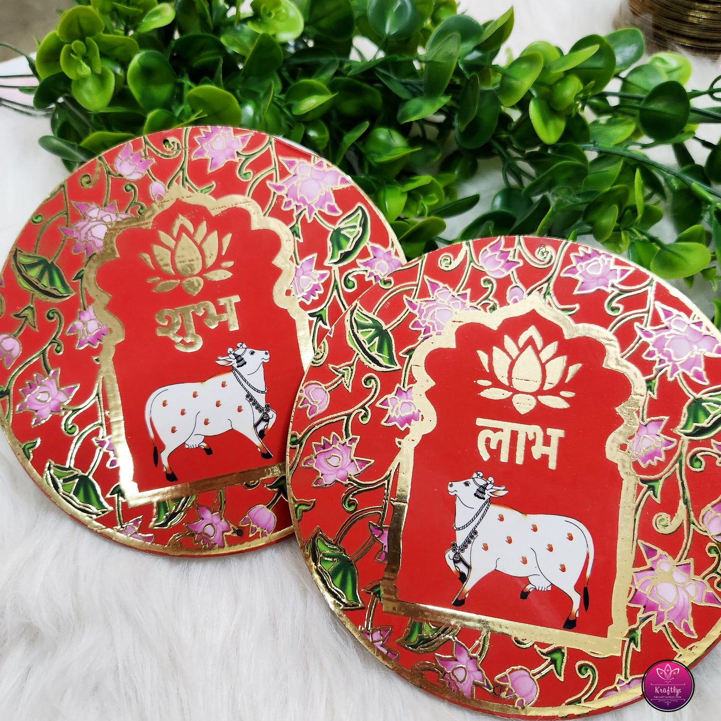 DIWALI DECOR - SHUBH LABH MDF ROUND