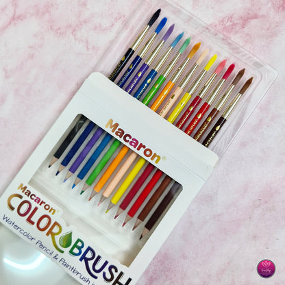 Macaron ColorBrush – 2-in-1 Watercolor Pencil & Paintbrush Set (12 Colors)