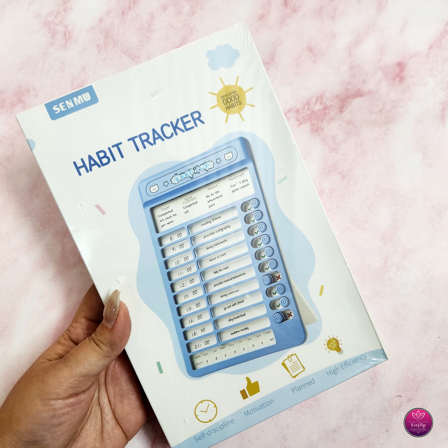 Cute Daily Habit Tracker for Kids & Adults | Routine Chart for Self-Discipline & Motivation