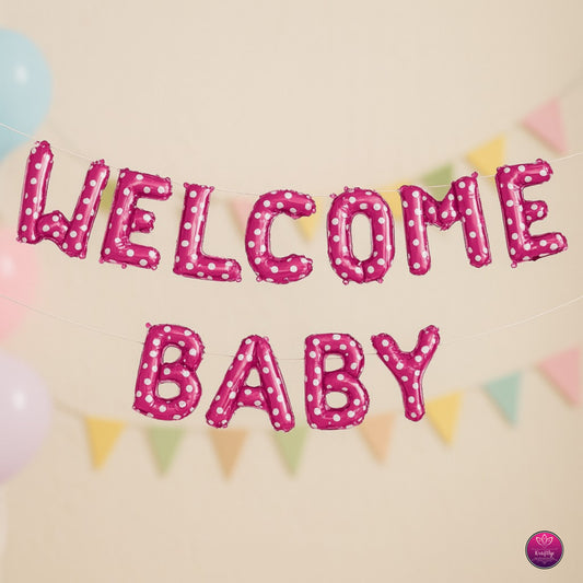 Welcome Baby Foil Letter Balloon Set – Adorable Baby Shower & Newborn Party Decorations