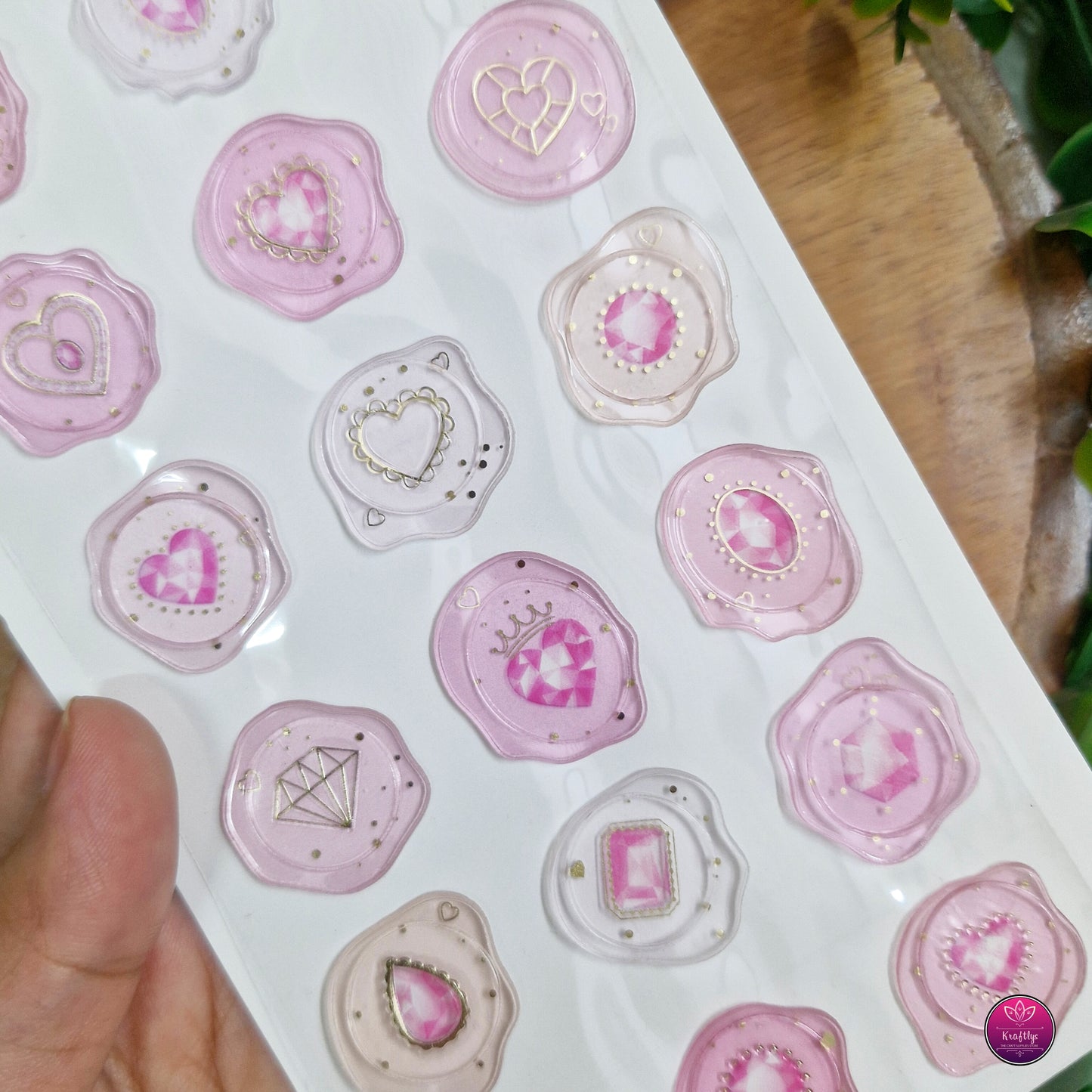 3D CUTE TRANSPARENT PINTERESTY WAX STAMP STICKER - WATERPROOF PVC STICKER