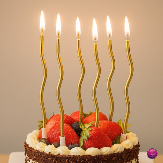 Spiral Birthday Candles for Cake - Gold, Silver & Colorful Celebration Candles