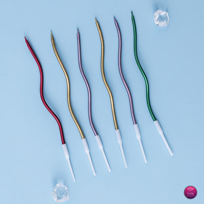 Spiral Birthday Candles for Cake - Gold, Silver & Colorful Celebration Candles