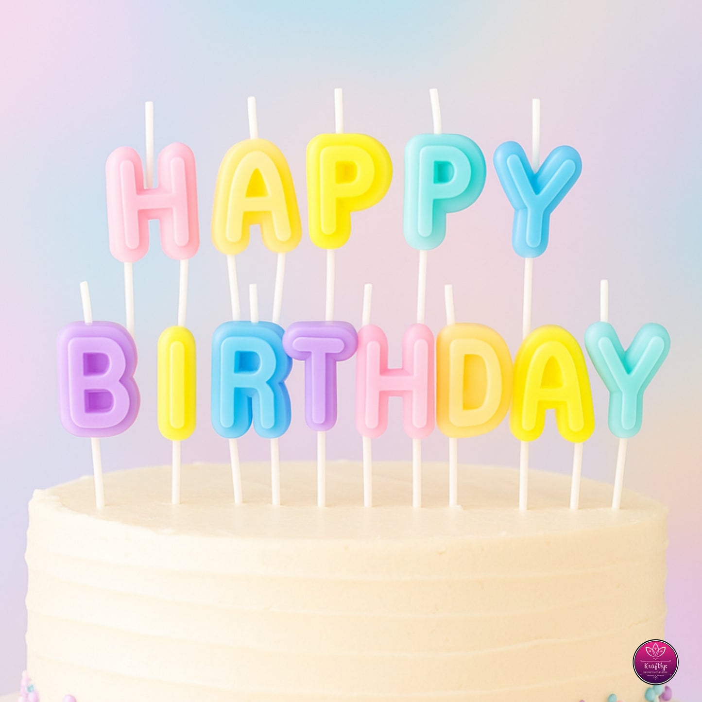 Pastel Happy Birthday Letter Candles - Birthday Celebration Candles