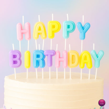 Pastel Happy Birthday Letter Candles - Birthday Celebration Candles