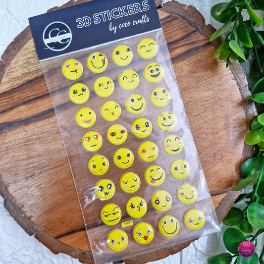 3D SMILEY STICKER - BIG - CUTE PINTERESTY EMOTICON SMILEYS