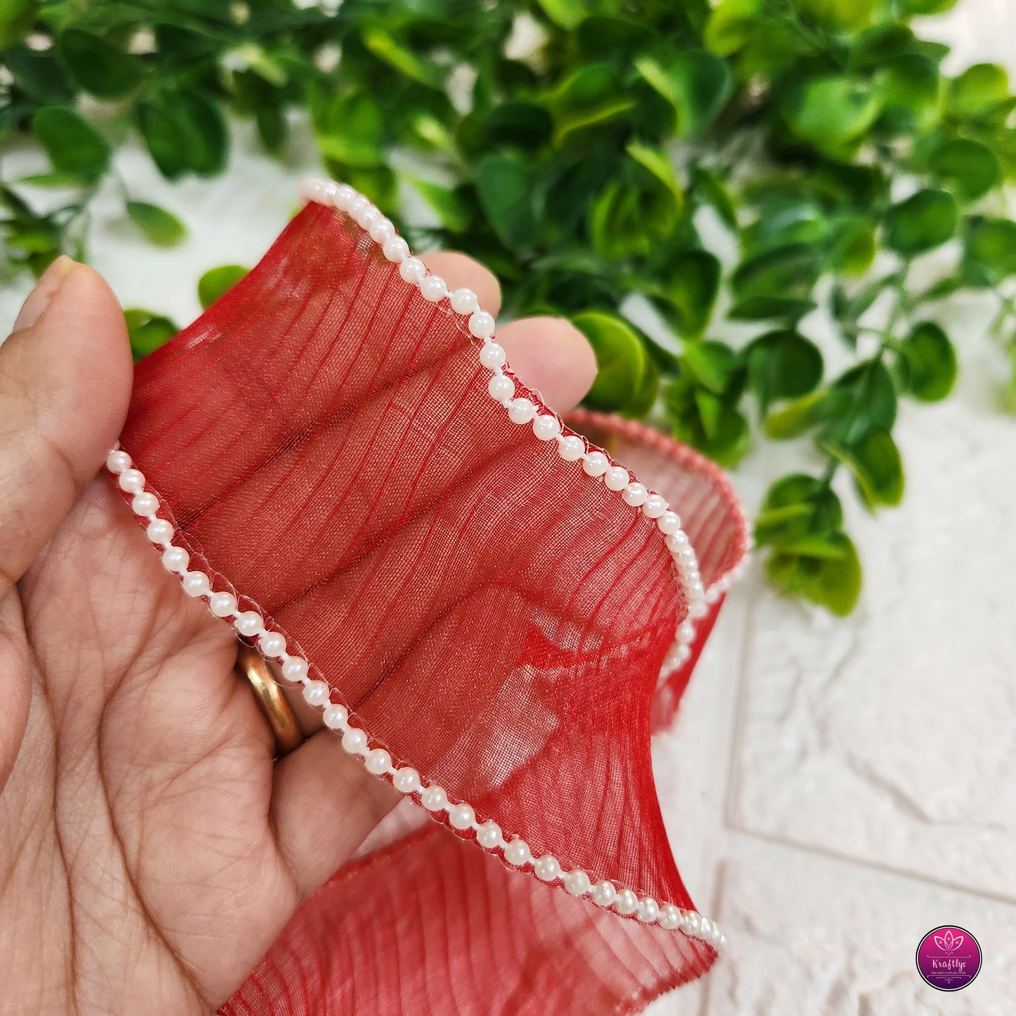 2 Inch Elegant Pearl Organza Ribbon - Decorative Ribbon for Gift Wrapping, Crafts & Events