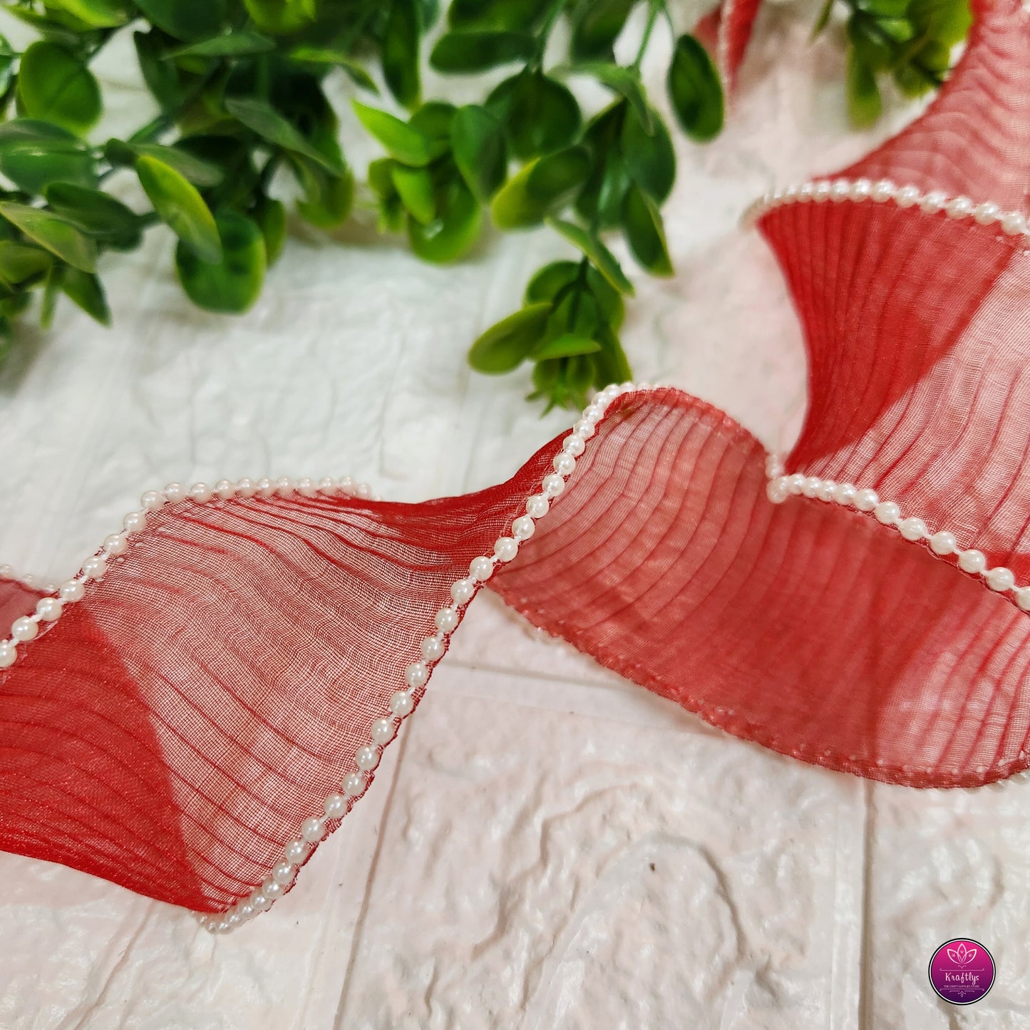 2 Inch Elegant Pearl Organza Ribbon - Decorative Ribbon for Gift Wrapping, Crafts & Events
