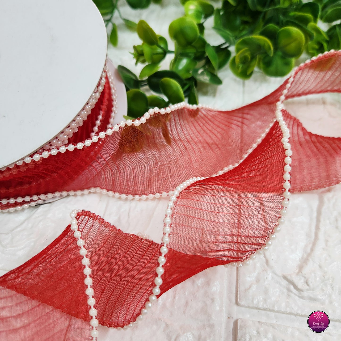 2 Inch Elegant Pearl Organza Ribbon - Decorative Ribbon for Gift Wrapping, Crafts & Events