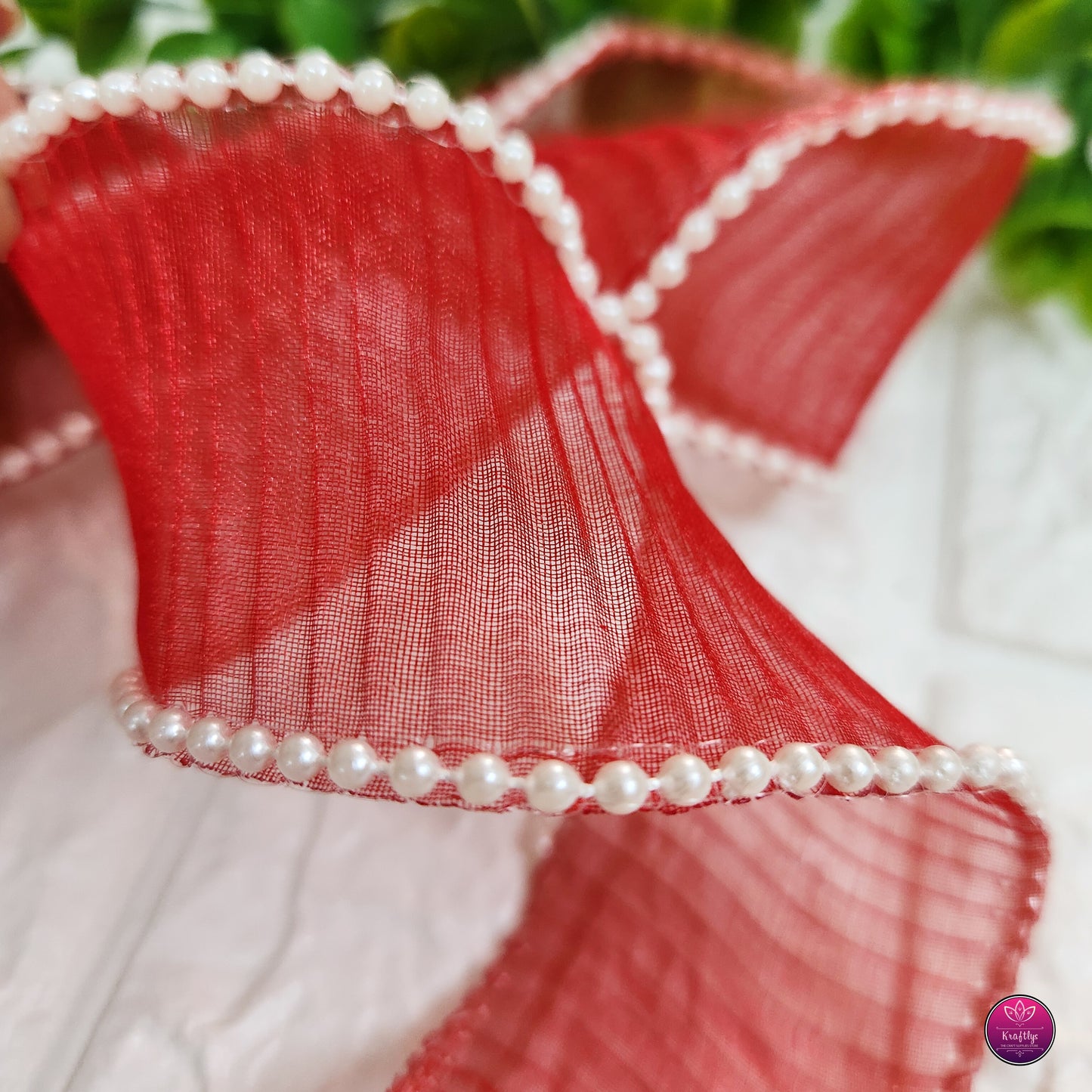 2 Inch Elegant Pearl Organza Ribbon - Decorative Ribbon for Gift Wrapping, Crafts & Events