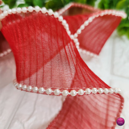 2 Inch Elegant Pearl Organza Ribbon - Decorative Ribbon for Gift Wrapping, Crafts & Events