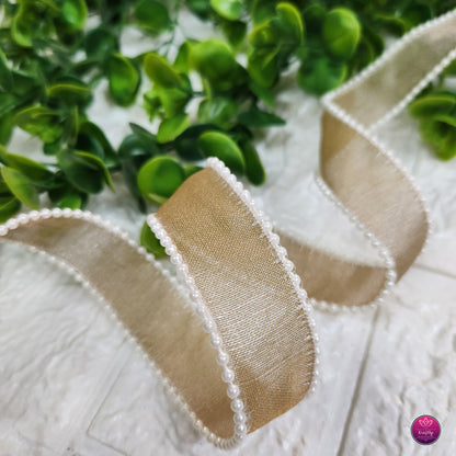 1 Inch Elegant Pearl Organza Ribbon - Decorative Ribbon for Gift Wrapping, Crafts & Events