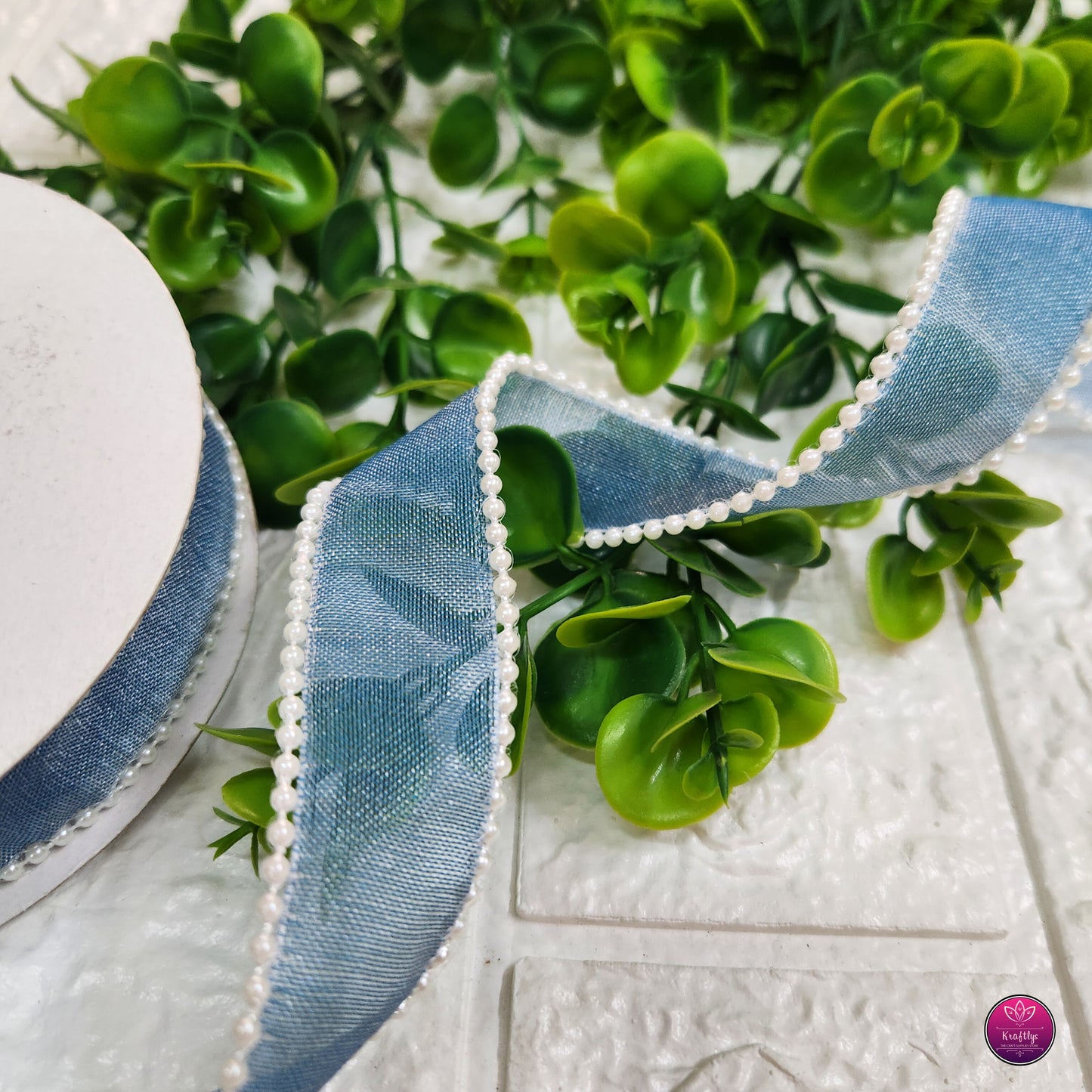 1 Inch Elegant Pearl Organza Ribbon - Decorative Ribbon for Gift Wrapping, Crafts & Events