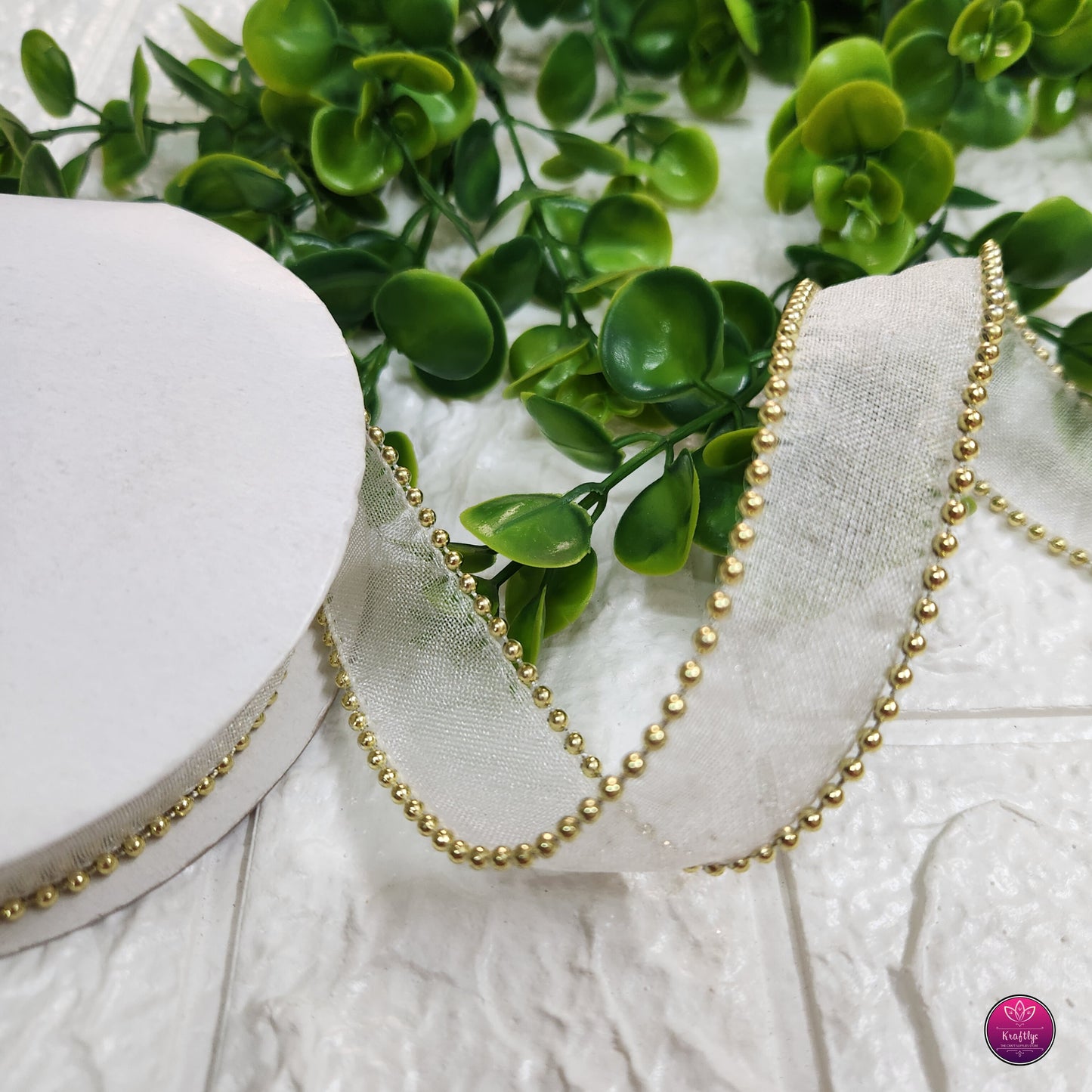 1 Inch Elegant Pearl Organza Ribbon - Decorative Ribbon for Gift Wrapping, Crafts & Events