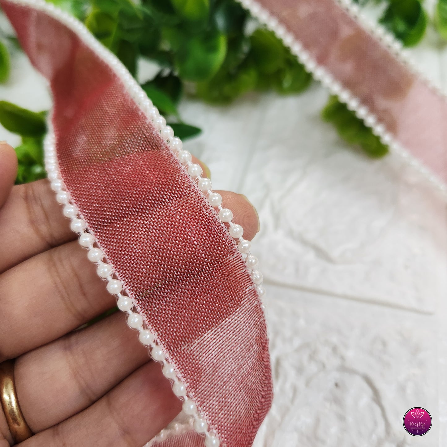 1 Inch Elegant Pearl Organza Ribbon - Decorative Ribbon for Gift Wrapping, Crafts & Events