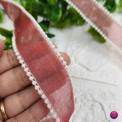 1 Inch Elegant Pearl Organza Ribbon - Decorative Ribbon for Gift Wrapping, Crafts & Events
