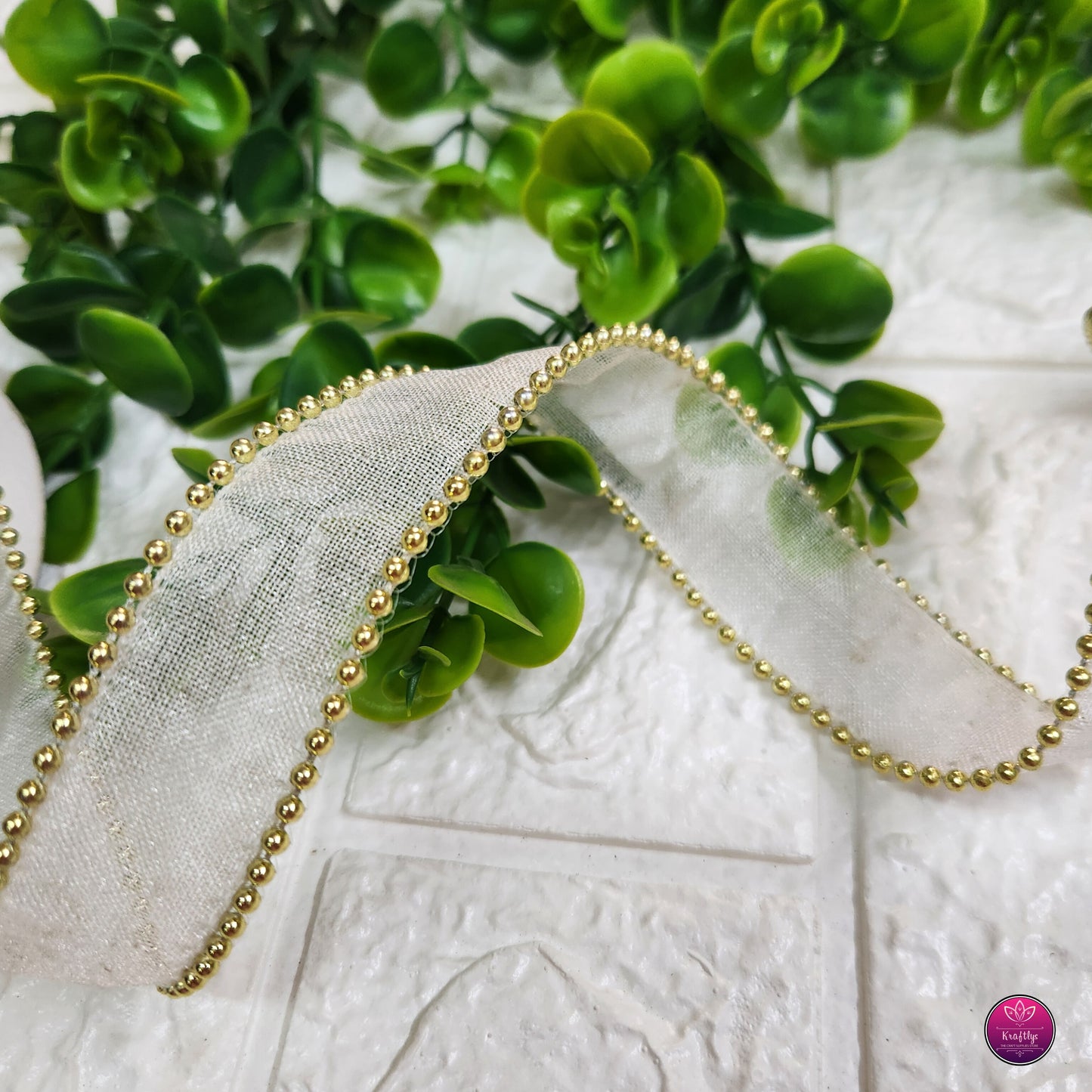1 Inch Elegant Pearl Organza Ribbon - Decorative Ribbon for Gift Wrapping, Crafts & Events