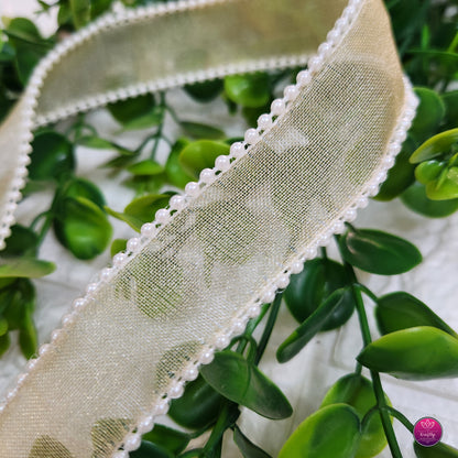1 Inch Elegant Pearl Organza Ribbon - Decorative Ribbon for Gift Wrapping, Crafts & Events