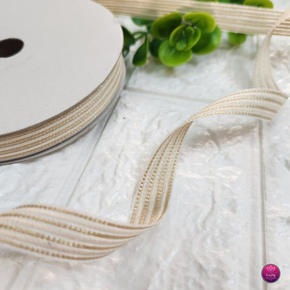 1/2 Inch Golden Lined Ribbon - Decorative Ribbon for Gift Wrapping, Crafts & Events