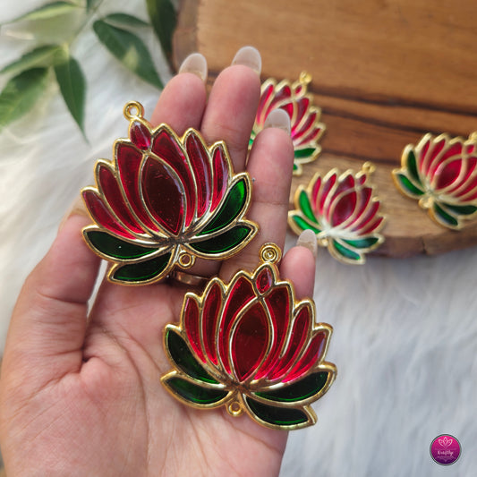 Metal Lotus Flower 5 pcs - DIY Jewellery and Crafts