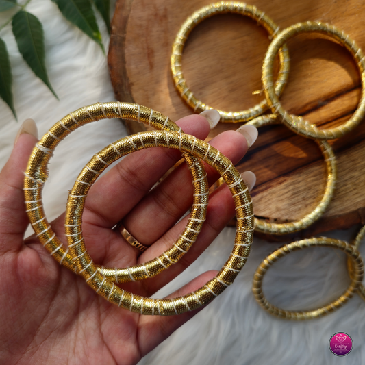 Gold Gota Chakra Bangle Ring Diwali Decoration 10 pcs - Bangles for Jewellery and Crafts