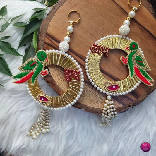 Parrot Shubh Laabh Handmade Decorative Latkan for Diwali – Door Hanging Toran for Festive Home Décor