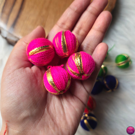 Gota Thread Balls 20mm Diwali Decoration 20 pcs - DIY Jewellery and Crafts