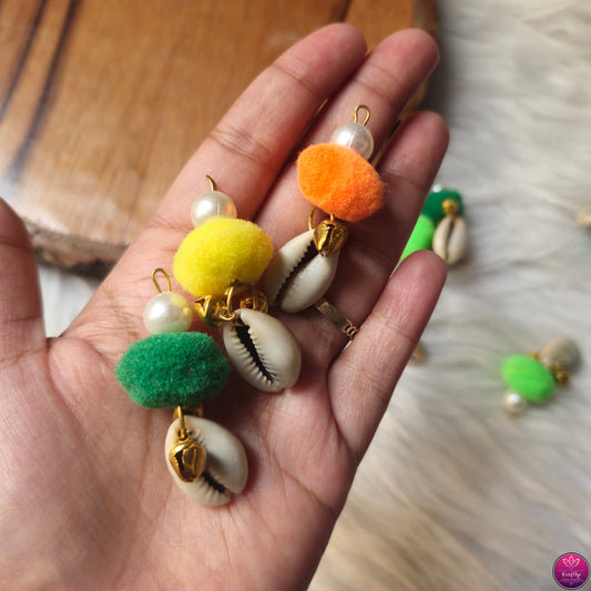 Assorted Shell Latkan Diwali Decoration 10 pcs - Beads Latkans for Jewellery and Crafts