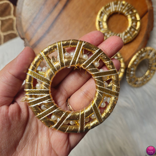 Pearl Double Layer Chakra Bangle Ring Diwali Decoration 5 pcs - Bangles for Jewellery and Crafts