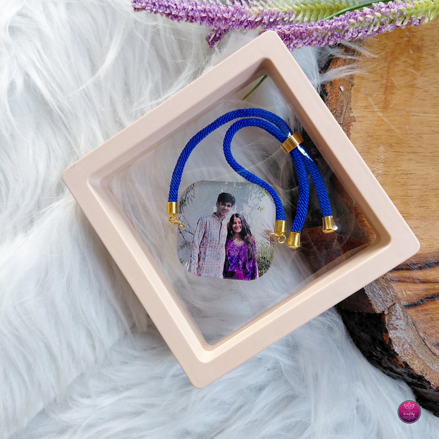 Personalized Acrylic Photo Rakhi Premium Bracelet- Custom Picture Brother Rakhi