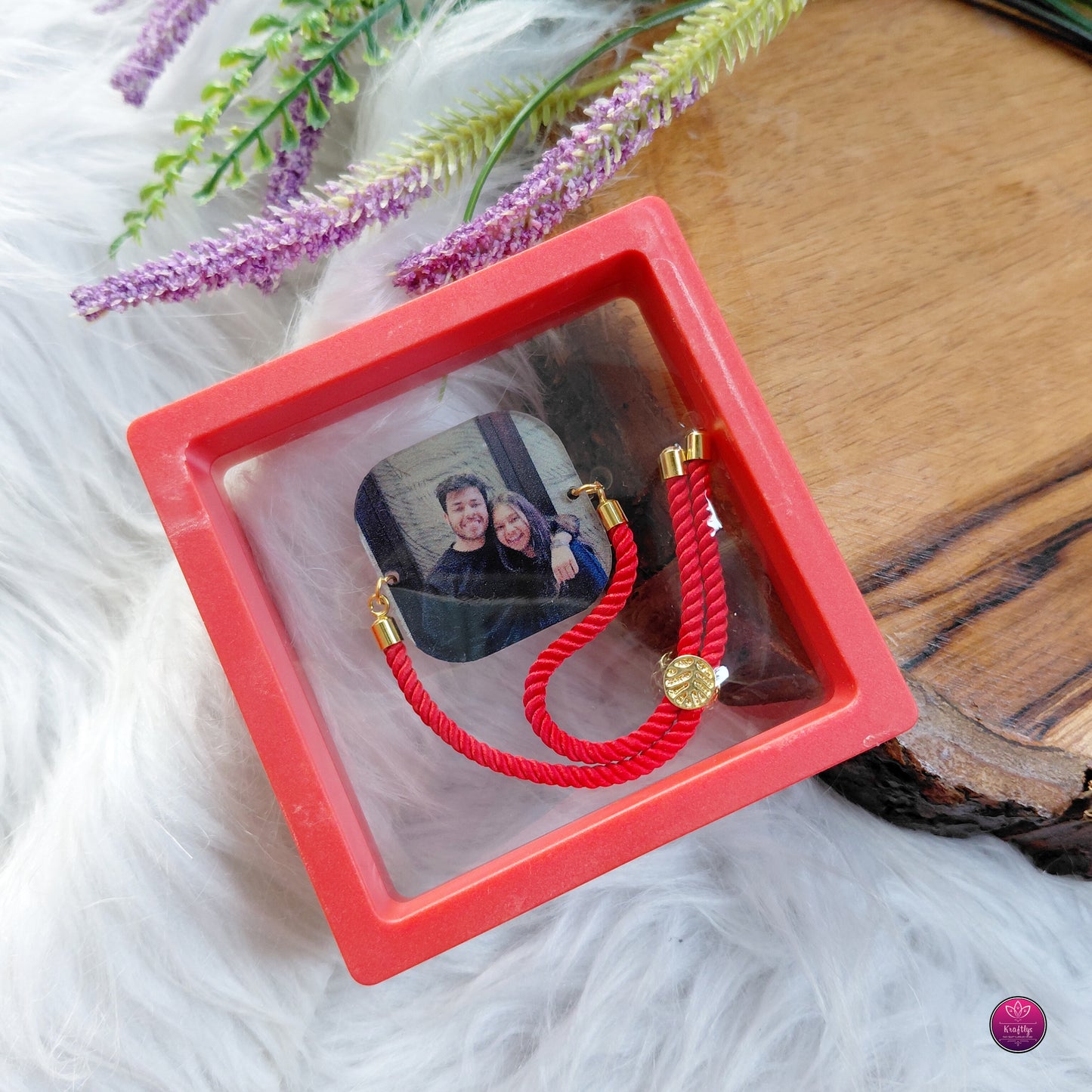 Personalized Acrylic Photo Rakhi Premium Bracelet- Custom Picture Brother Rakhi