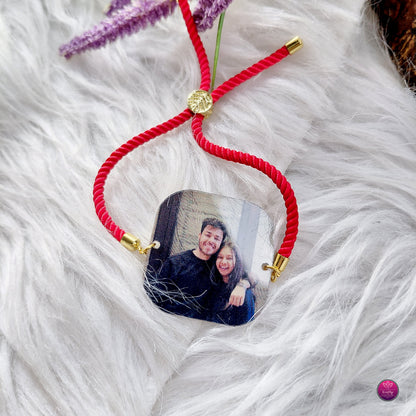 Personalized Acrylic Photo Rakhi Premium Bracelet- Custom Picture Brother Rakhi